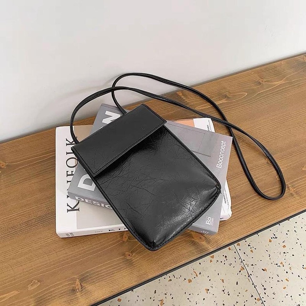 Soft faux leather vertical phone pouch purse